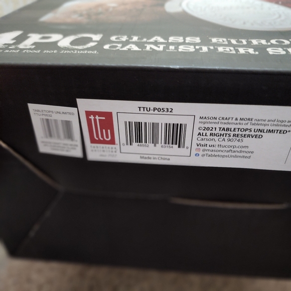 3PC MASON Large HOBNAIL GLASS CANISTER SET or 4pc EUROPEAN STYLE SET - Picture 11 of 11